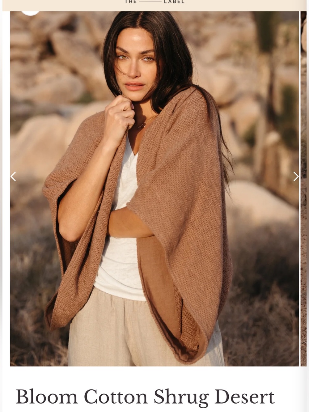 Nomad The Label Bloom Cotton Shrug Dessert Sand